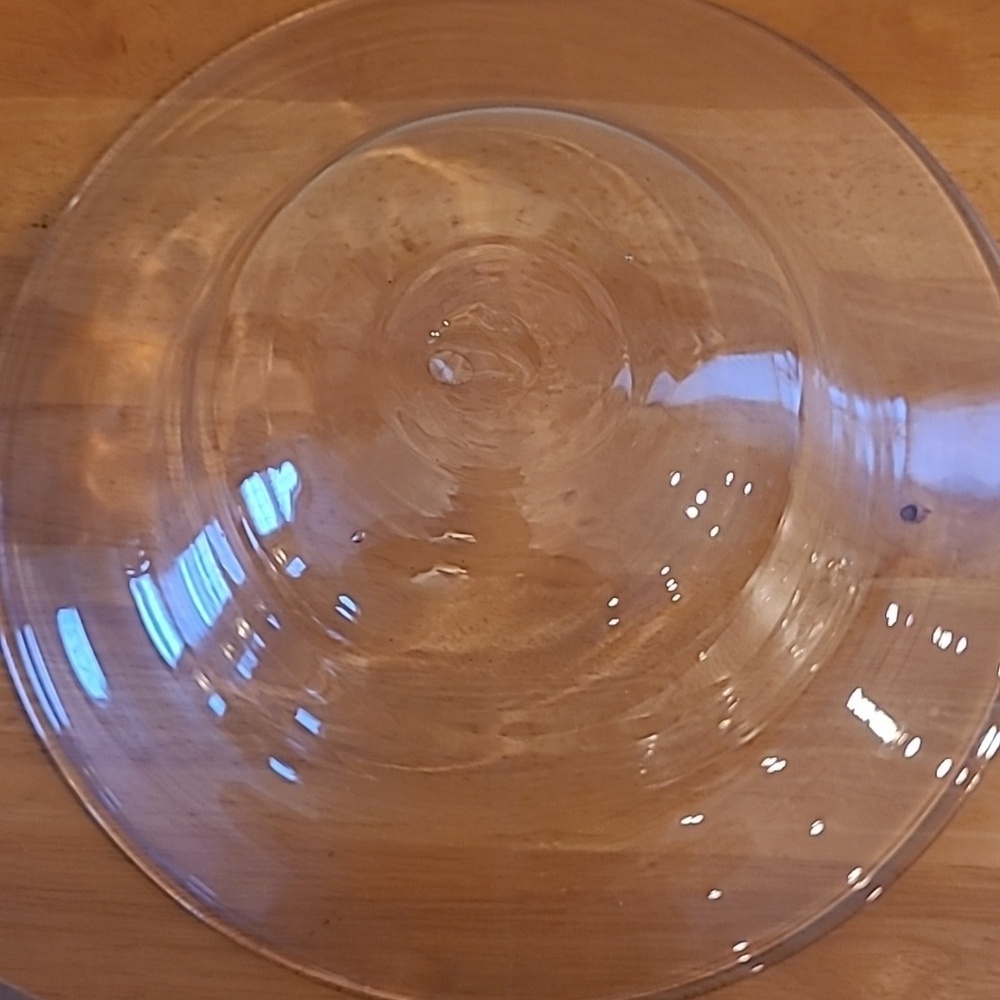 VINTAGE 90s Large Glass Centerpiece Bowl and Metal Stand - Picture 6 of 15